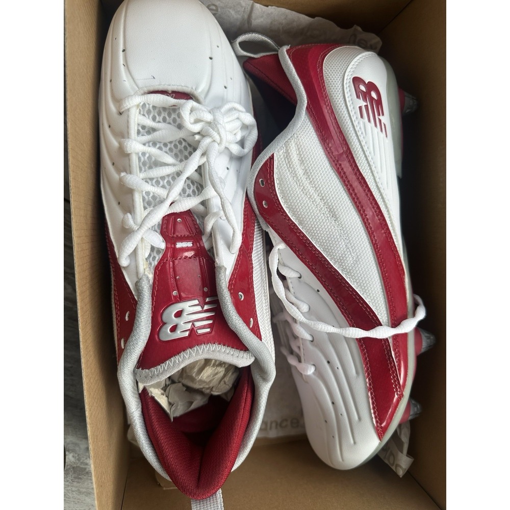 New Balance 992 MF992LR Baseball Cleats Men's 12.5 D White Red NOS New Box